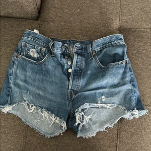 Levi's Blue Jean Shorts Distressed Cut-Off Style